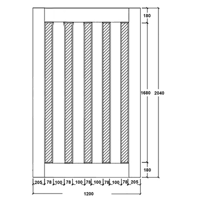 1200X2040X40mm Entrance Solid Timber Veneer External Front Entry Door Glass 033
