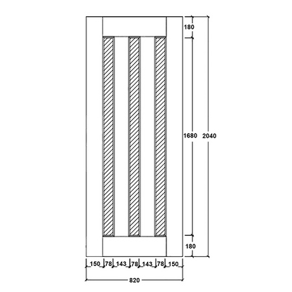 820X2040X40mm Entrance Solid Timber Veneer External Front Entry Door Glass 033