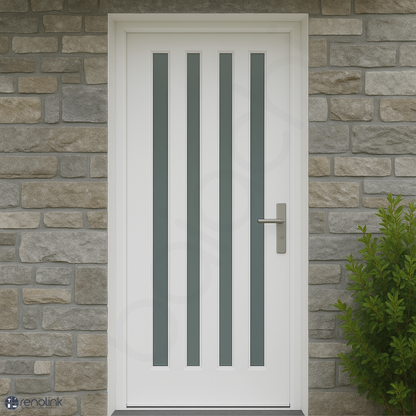 920X2040X40mm Entrance Solid Timber Veneer External Front Entry Door Glass 033