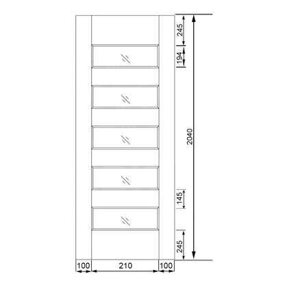 410X2040X40mm Entrance Solid Timber Veneer External Front Entry Door Glass 035
