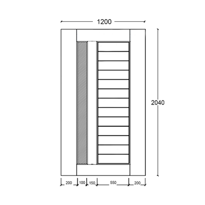 1 Lite Vertical Hampton External Door