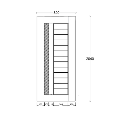 1 Lite Vertical Hampton External Door