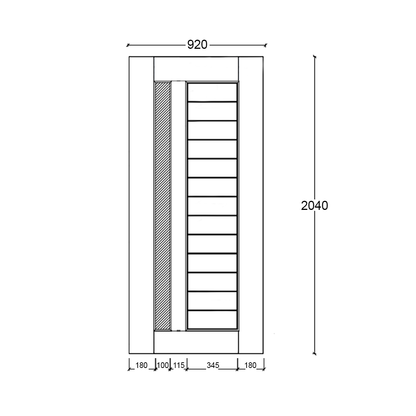 1 Lite Vertical Hampton External Door