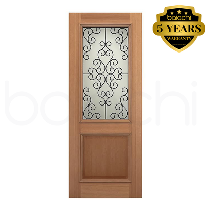 820X2040X40mm Entrance Solid Timber Veneer External Front Entry Door Glass 081