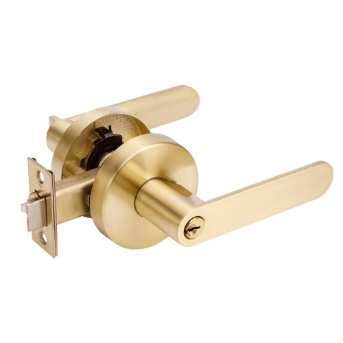 Zanda Sceptre Door Handle Entrance Set Satin Brass