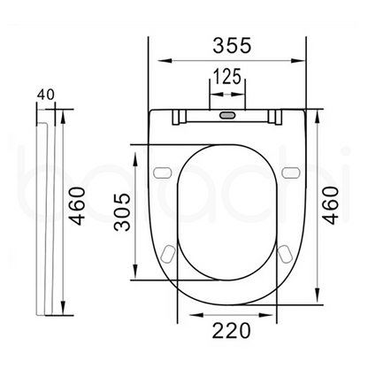 Baiachi PP Slim D Shape Toilet Seat