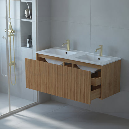 Baiachi Clermont 1200 Fluted Timber Bathroom Vanity Wall Hung Cabinet