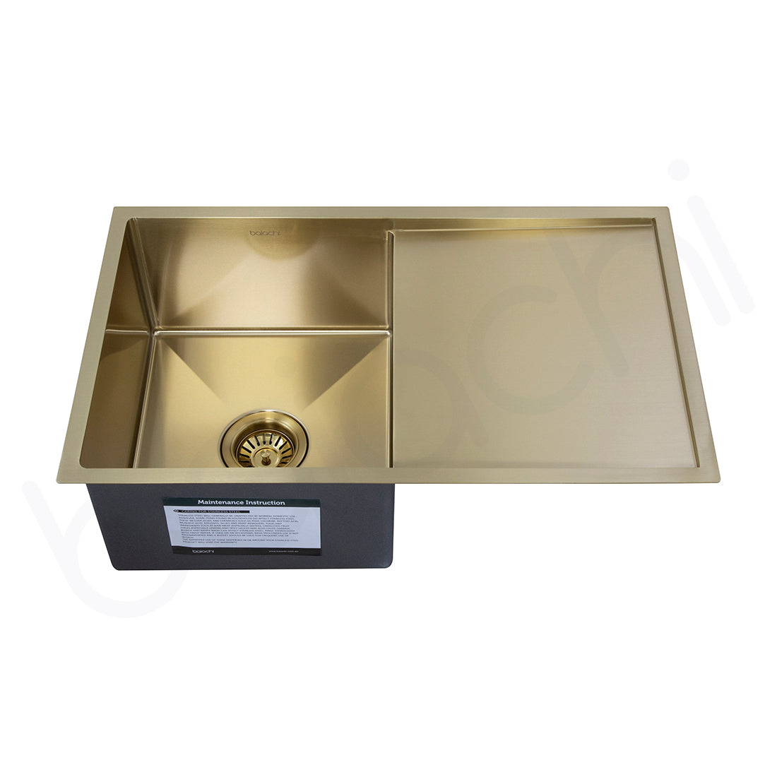 740X440mm Handmade Laundry Kitchen Sink Top/Under Mount Brushed Gold