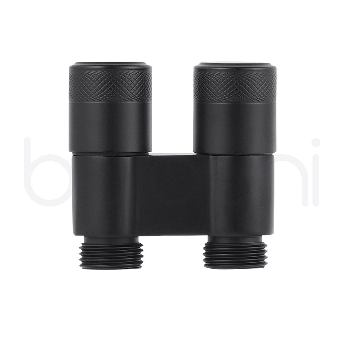 Baiachi Shattaf Twin Mini Cistern Stop Stainless Steel Quarter Turn with Backflow Valve Matte Black