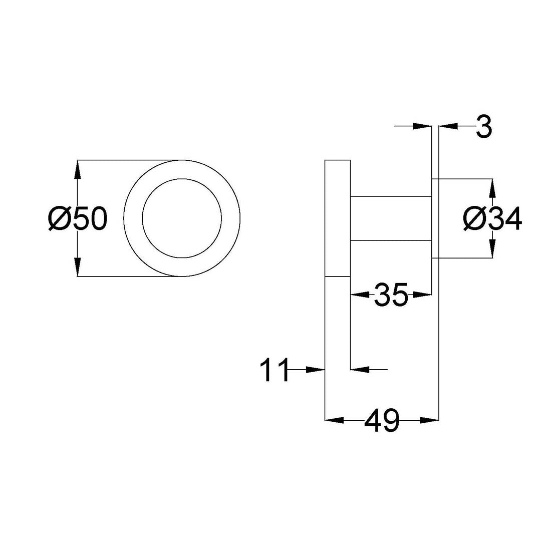Otus Robe Hook Brushed Copper