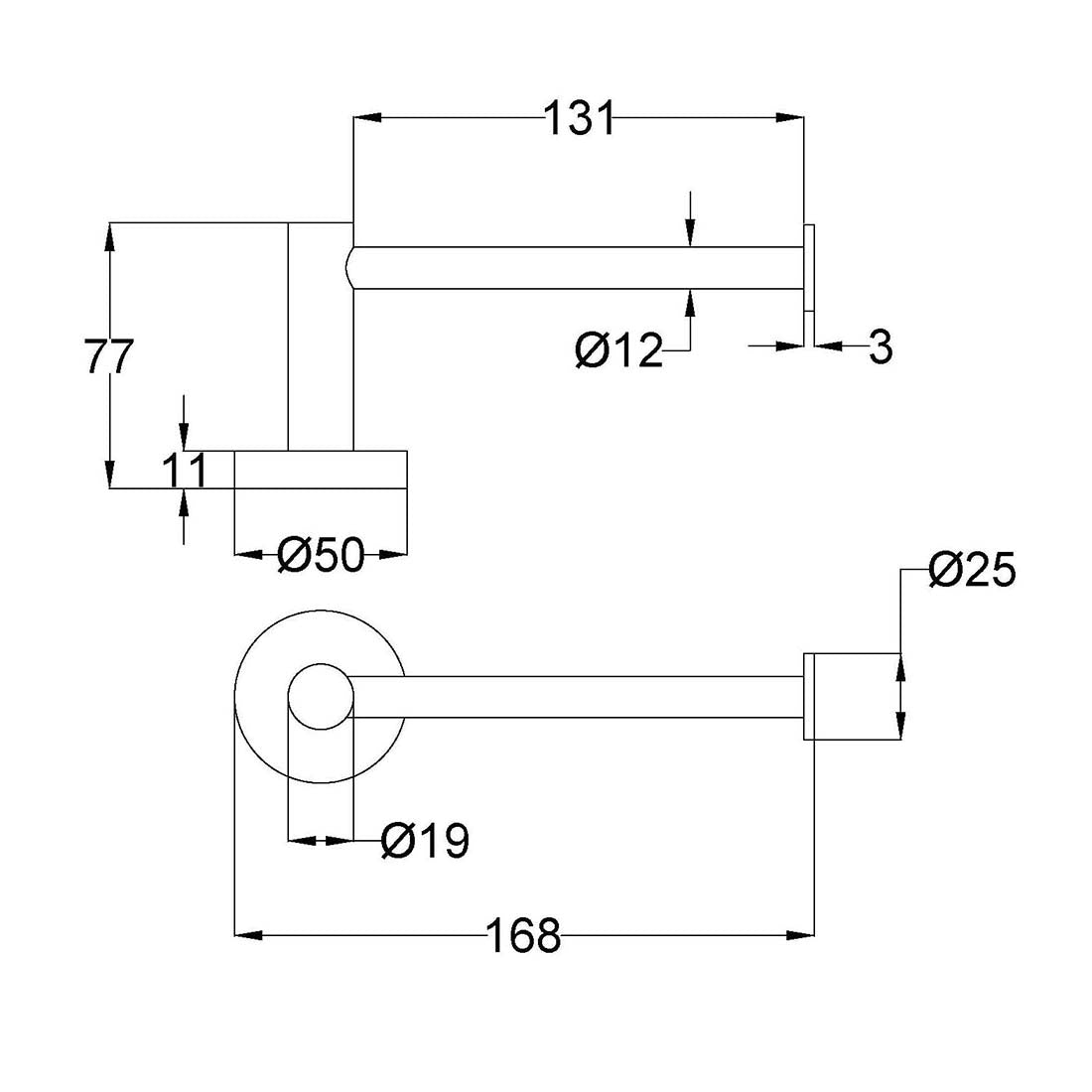 Otus Toilet Roll Holder Brushed Copper