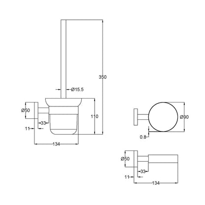 Otus Toilet Brush Brushed Copper