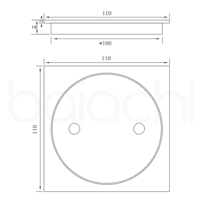 Baiachi Bathroom 100mm Clear Out Floor Waste Gun Metal