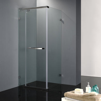 Frameless Shower Screen 1000x1000mm Square Chrome
