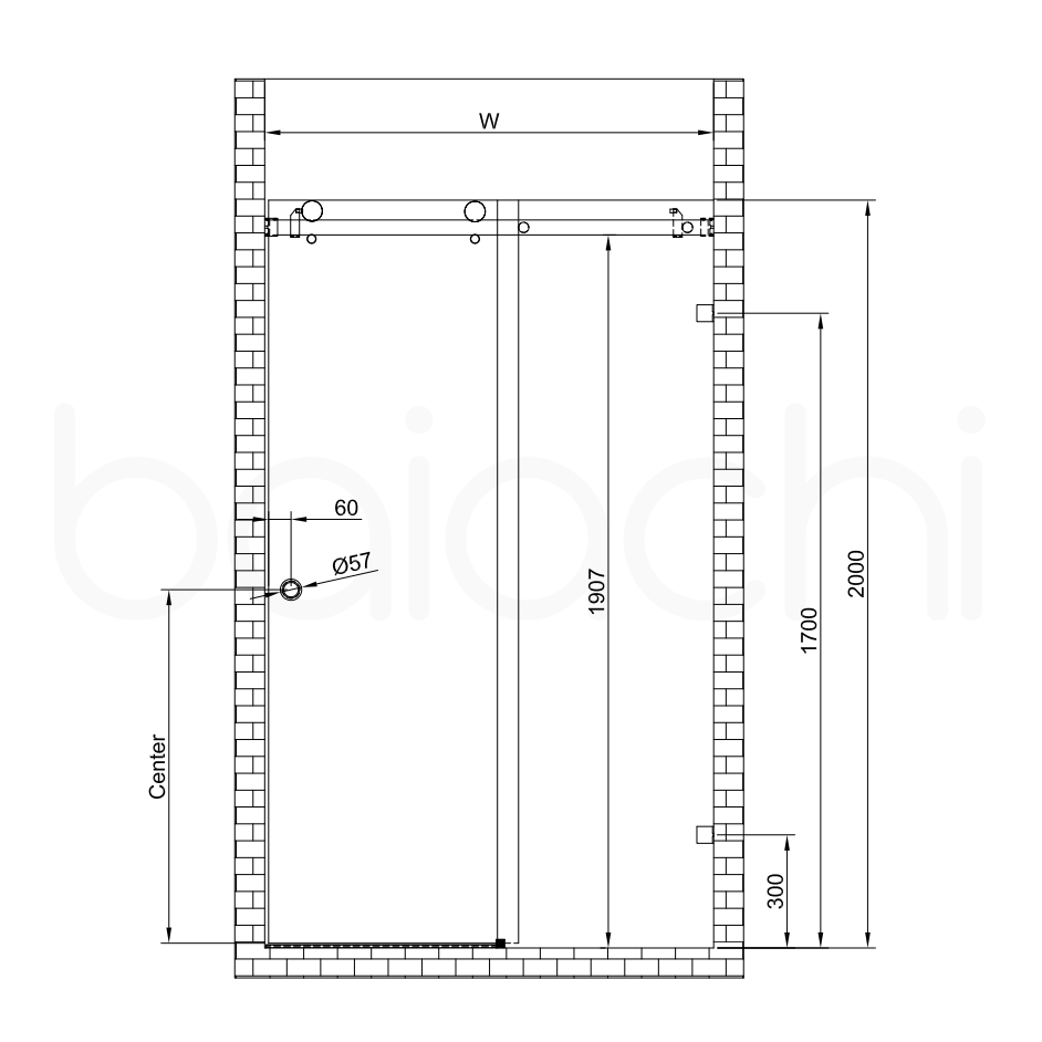 Frameless Wall to Wall Adjustable Sliding Shower Screen 1700x2000mm PVD Gun Metal