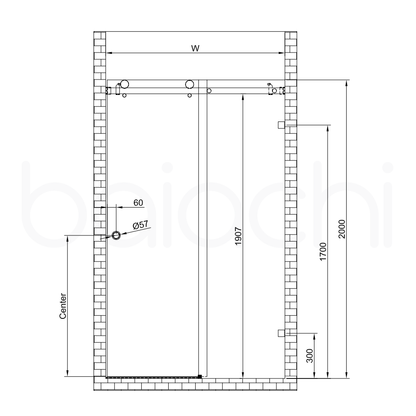 Frameless Wall to Wall Adjustable Sliding Shower Screen 1700x2000mm PVD Brushed Nickel
