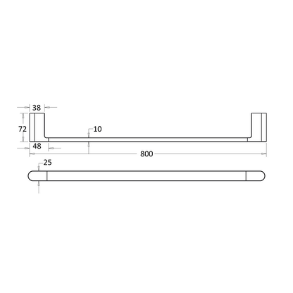 Flores Single Towel Rail 800mm Gun Metal