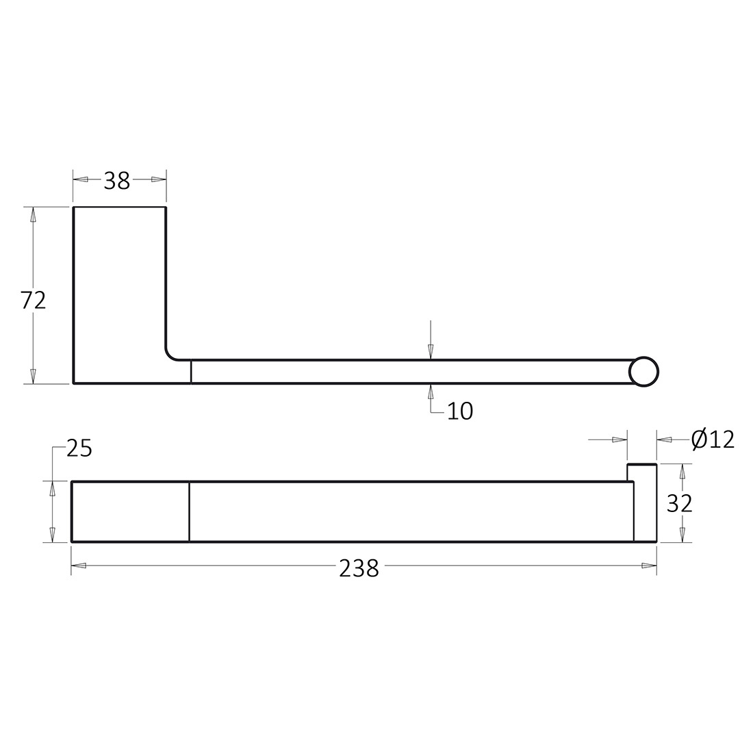 Ceram Towel Bar Brushed Nickel