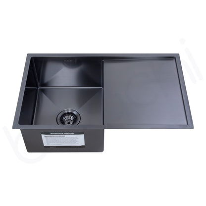 740X440mm Handmade Laundry Kitchen Sink Top/Under Mount Gun Metal