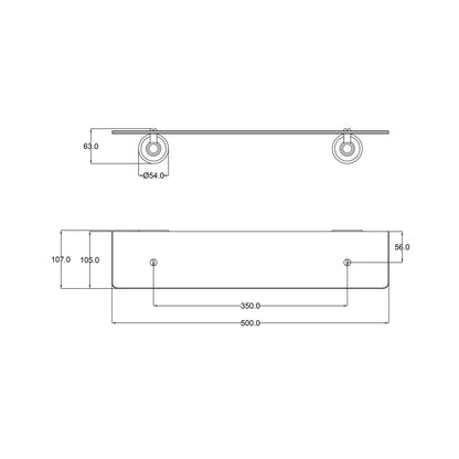 Ikon Clasico Glass Shelf Brushed Nickel