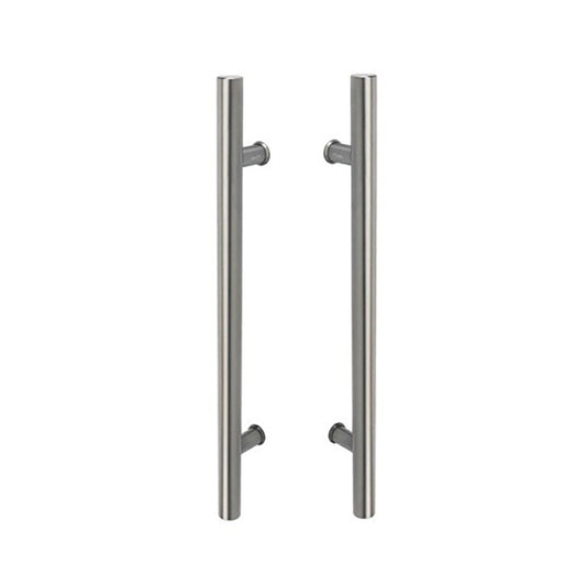 Zanda Round Door Pull Handle Back to Back 600mm Graphite Nickel 316SS