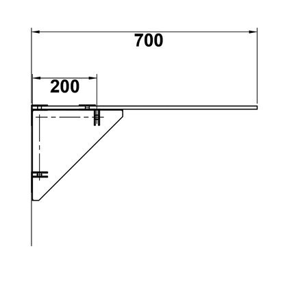 Frameless Bath Panel Shower Screen 700x1450mm Brushed Nickel