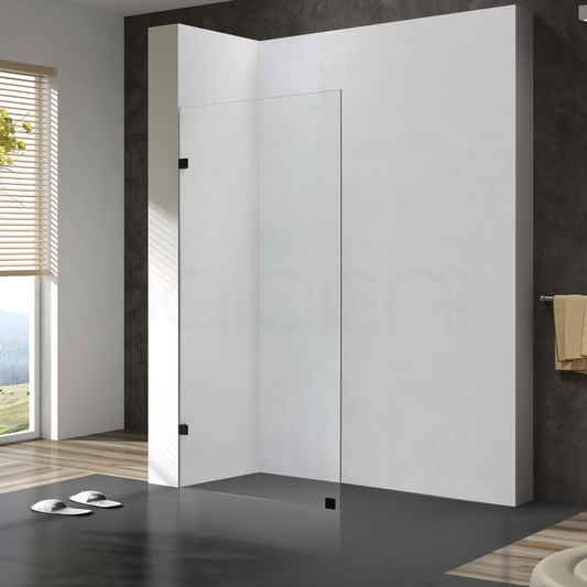 1000mm Fixed Panel Shower Screen Matte Black