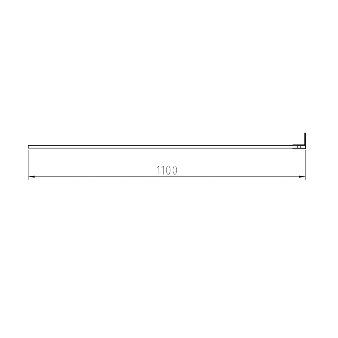 1100mm Fixed Panel Shower Screen Matte Black