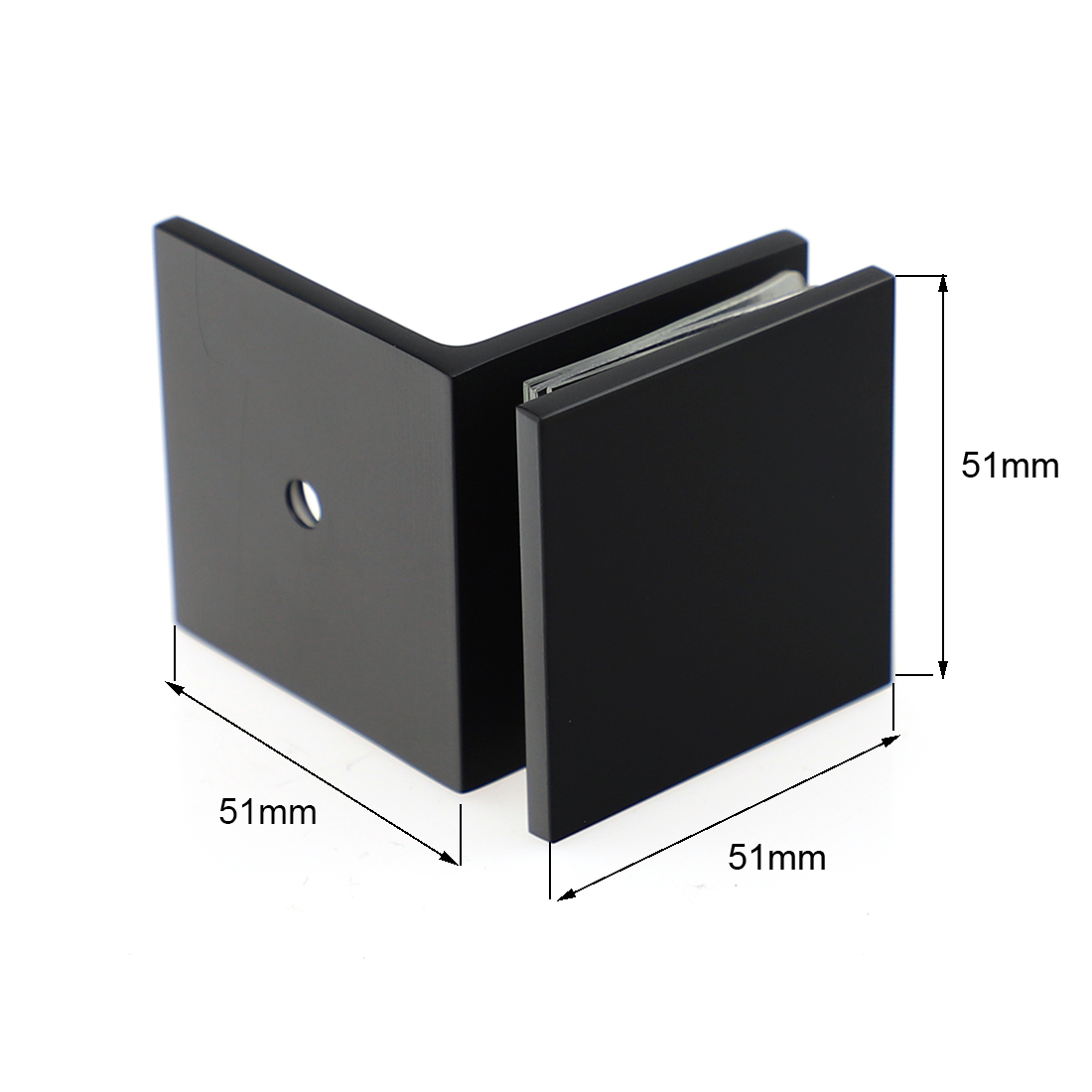 Frameless Shower Screen 900x900mm Diamond Matte Black