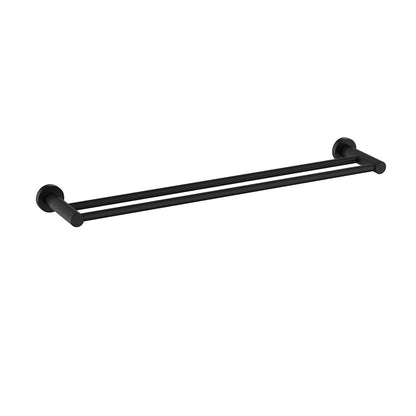 Linie Double Towel Rail 600mm Matte Black