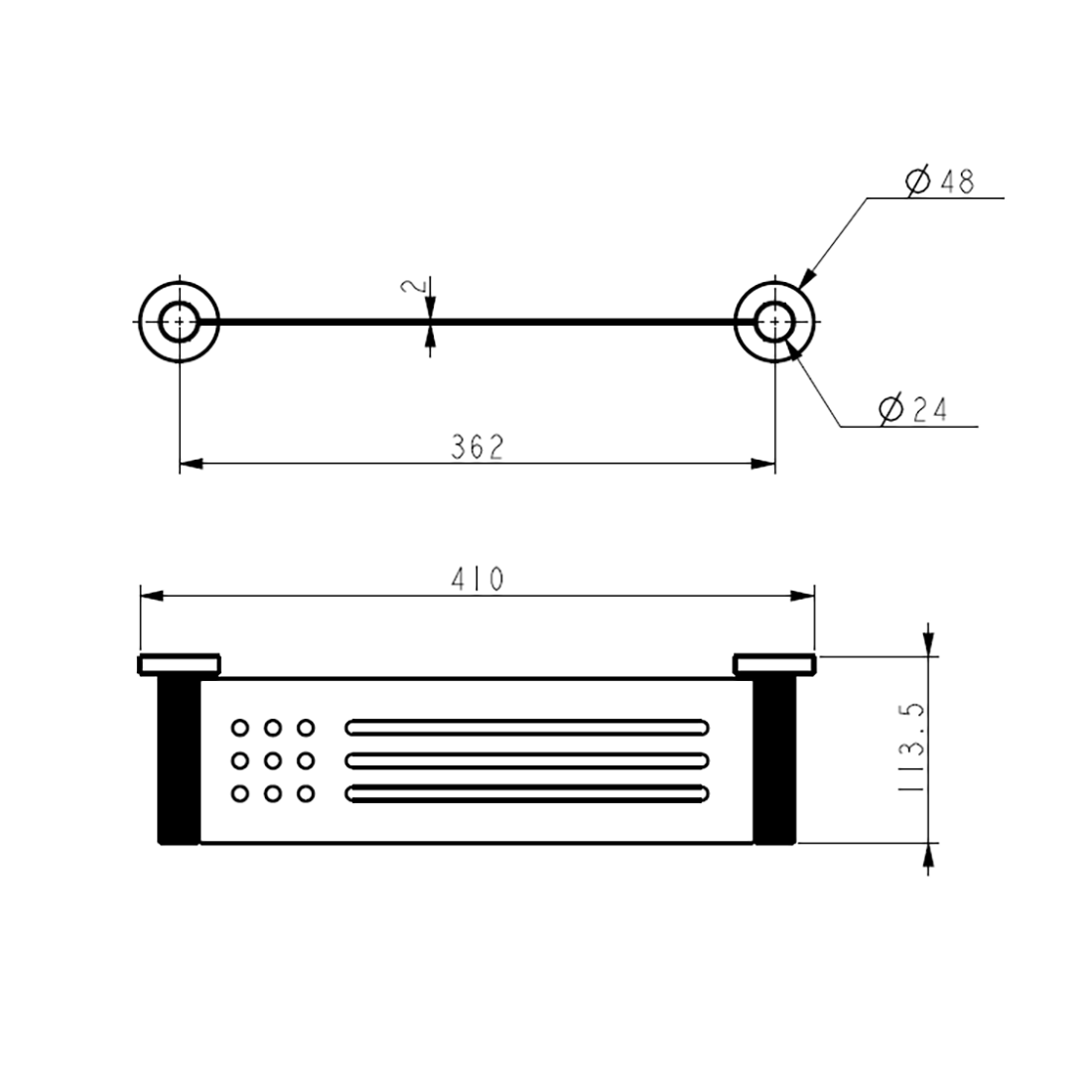 Linie Metal Shelf Gun Metal