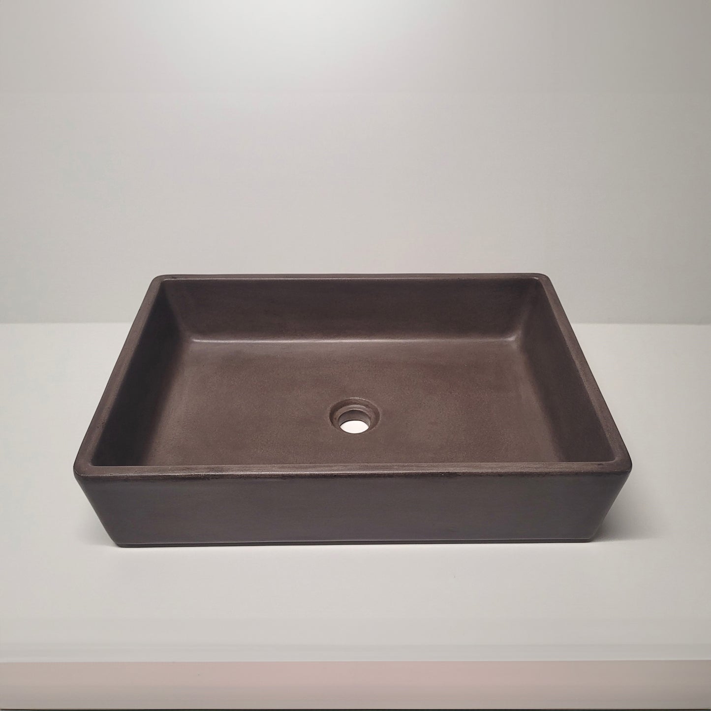 Spring Hill Designs Aila Rectangular Above Counter Concrete Basin Chestnut