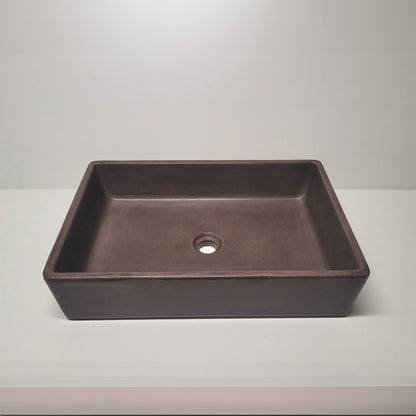 Spring Hill Designs Aila Rectangular Above Counter Concrete Basin Chestnut
