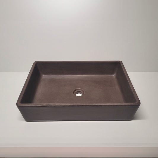 Spring Hill Designs Aila Rectangular Above Counter Concrete Basin Chestnut