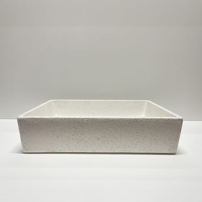 Spring Hill Designs Aila Rectangular Above Counter Concrete Basin White Terrazzo