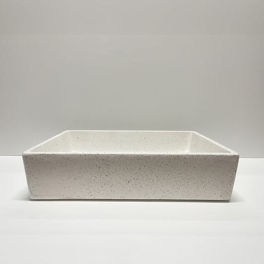 Spring Hill Designs Aila Rectangular Above Counter Concrete Basin White Terrazzo
