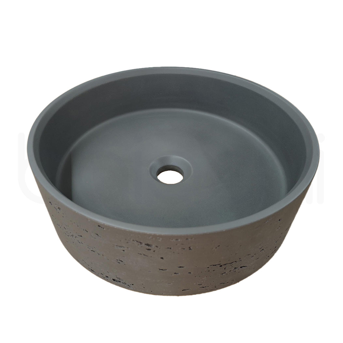 Baiachi Travertine Round Concrete Bathroom Counter Top Basin Ankara Charcoal