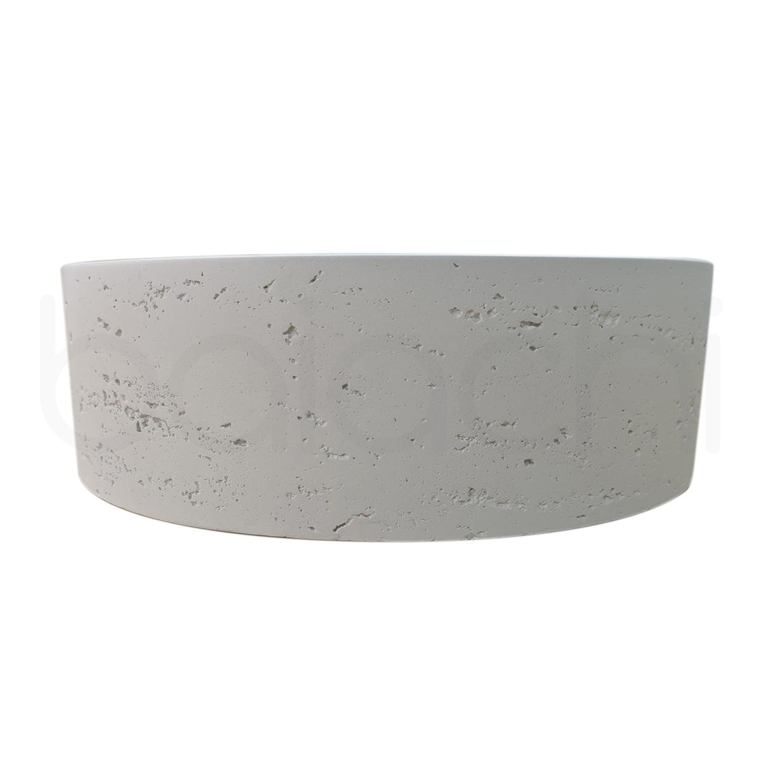 Baiachi Travertine Round Concrete Bathroom Counter Top Basin Tivoli Natural White
