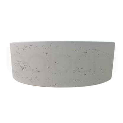 Baiachi Travertine Round Concrete Bathroom Counter Top Basin Tivoli Natural White