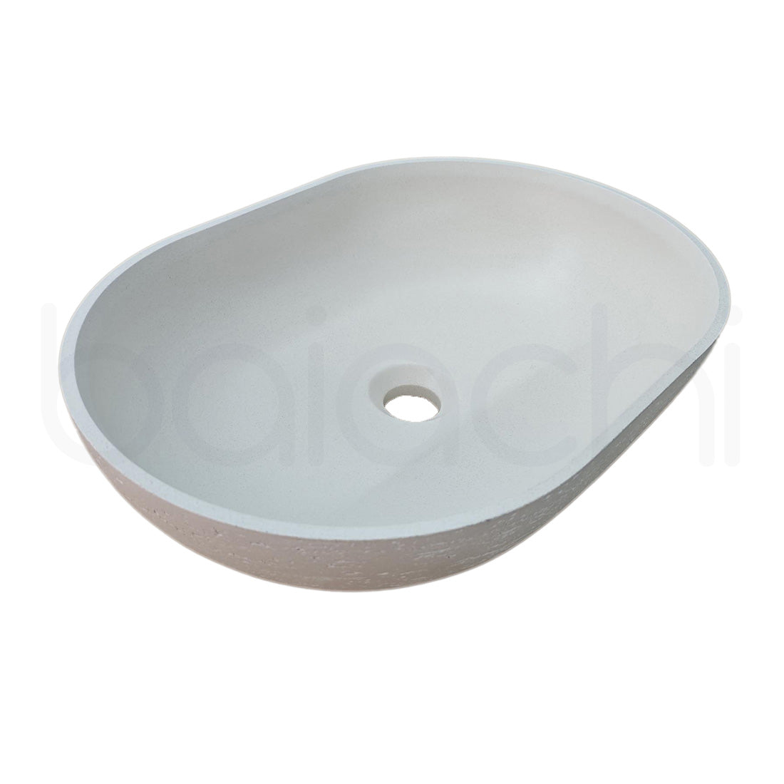 Baiachi Travertine Oval Concrete Bathroom Counter Top Basin Tuscany Warm White