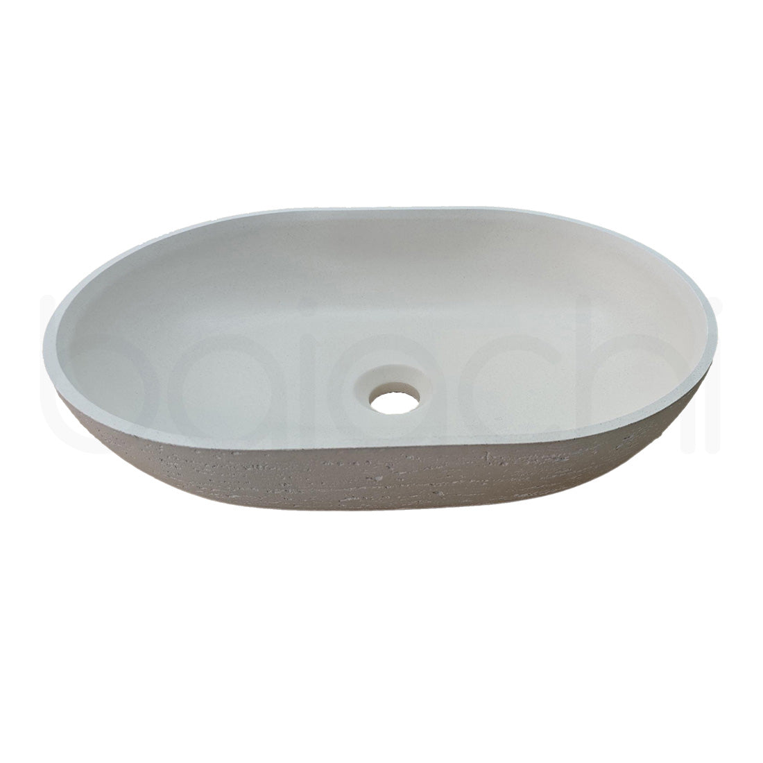 Baiachi Travertine Oval Concrete Bathroom Counter Top Basin Tuscany Warm White