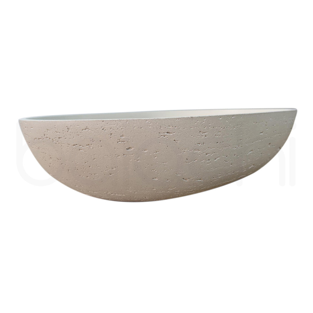Baiachi Travertine Oval Concrete Bathroom Counter Top Basin Tuscany Warm White