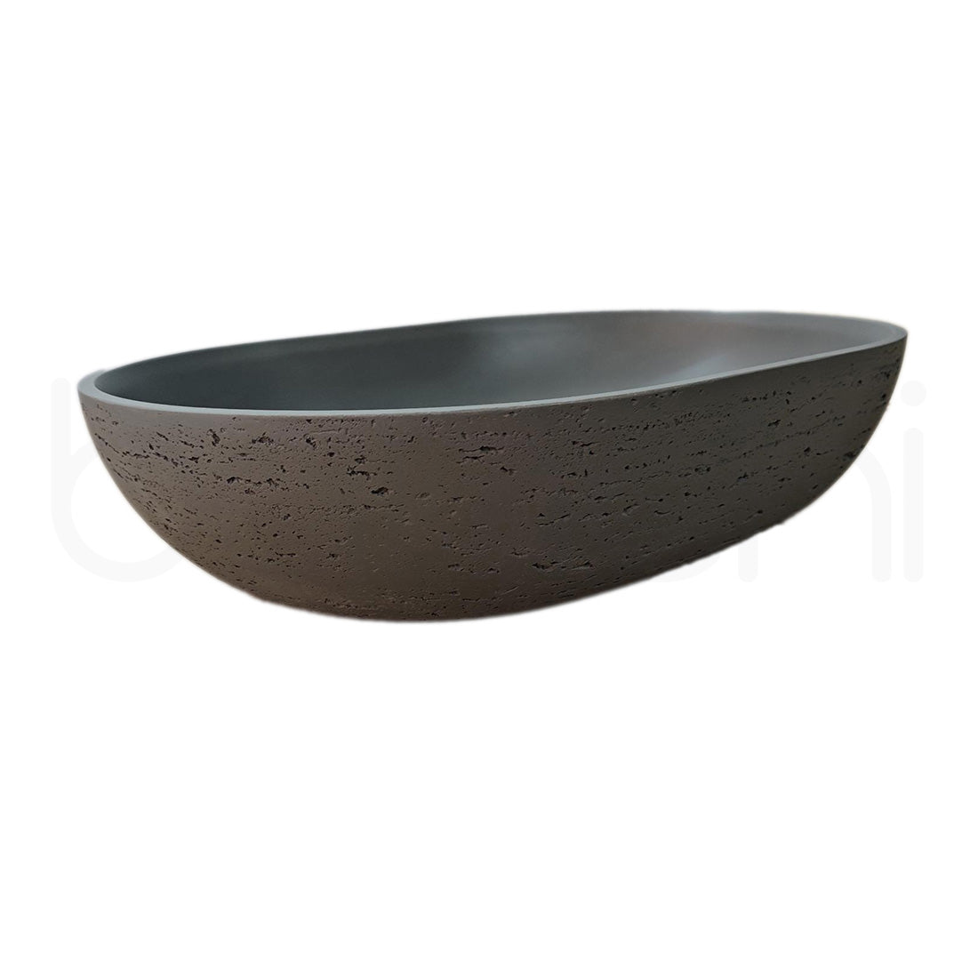 Baiachi Travertine Oval Concrete Bathroom Counter Top Basin Ankara Charcoal