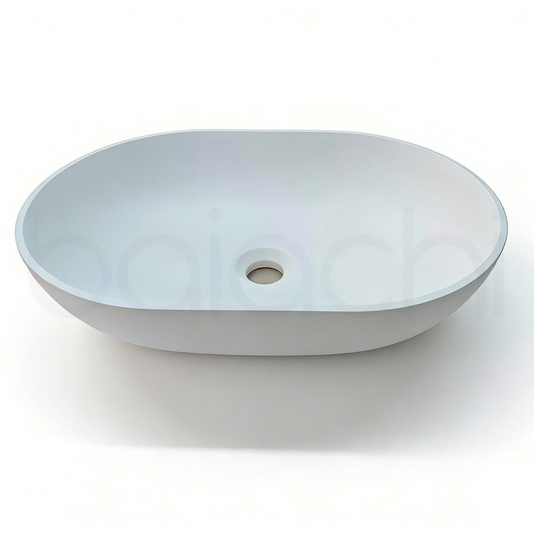 Baiachi Travertine Oval Concrete Bathroom Counter Top Basin Tivoli Natural White