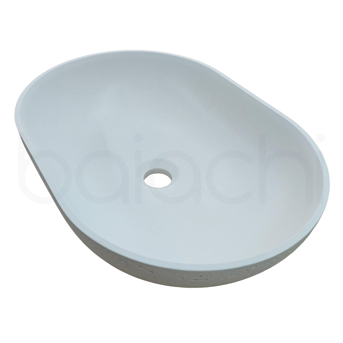 Baiachi Travertine Oval Concrete Bathroom Counter Top Basin Tivoli Natural White