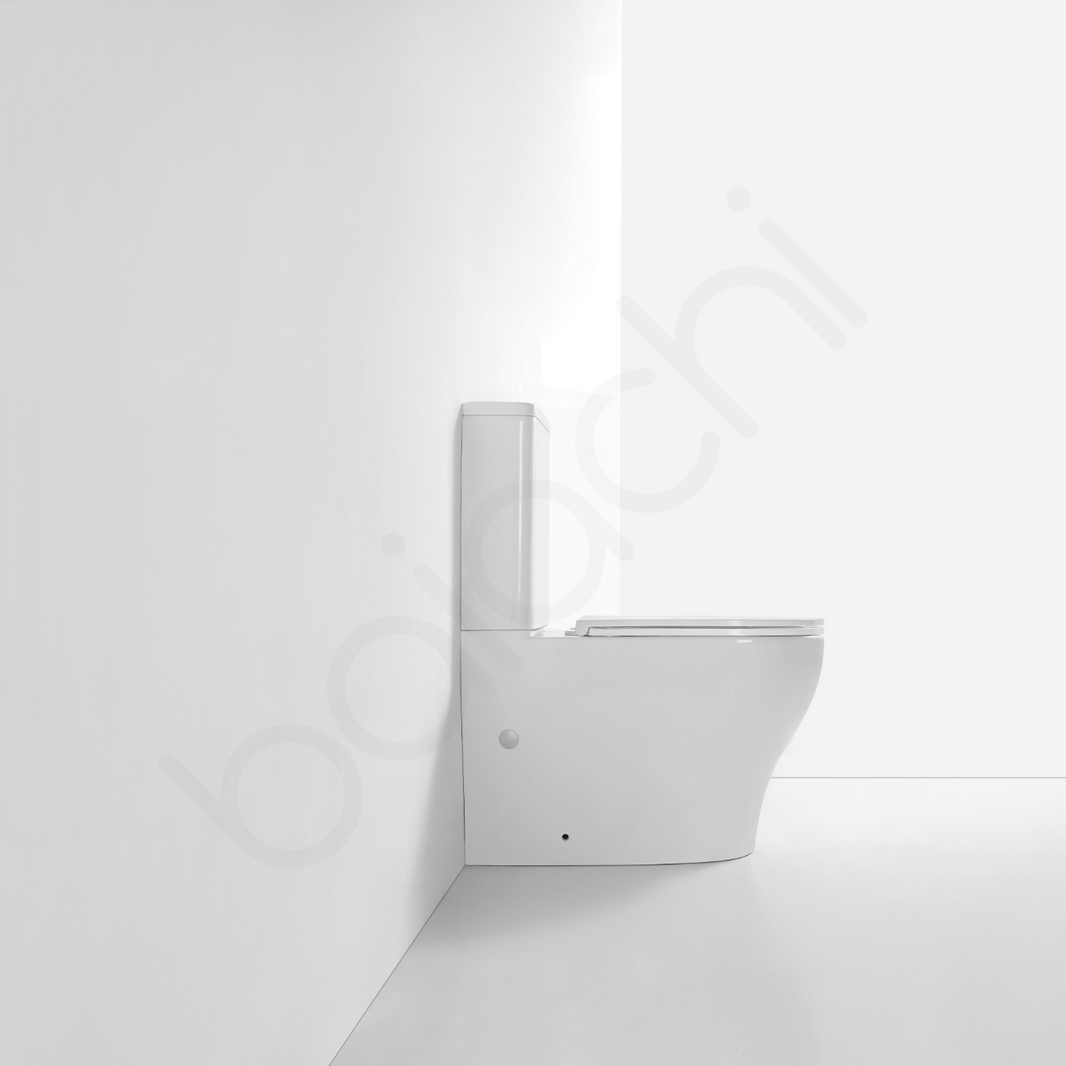 Carlton Rimless Bathroom Toilet Suite Ceramic Back To Wall Soft Close