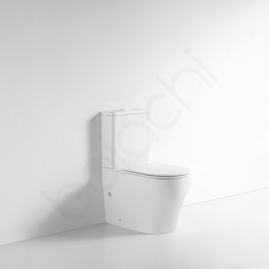 Carlton Rimless Bathroom Toilet Suite Ceramic Back To Wall Soft Close