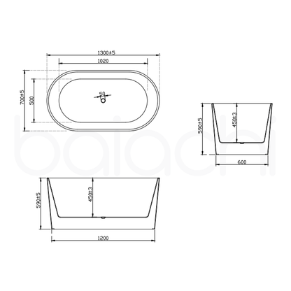 Baiachi Oval 1300 Freestanding Bath MK2