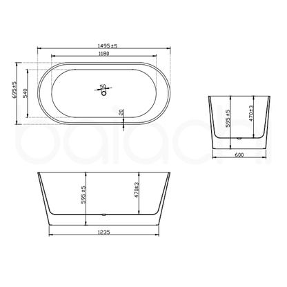 Baiachi Oval 1500 Freestanding Bath MK2