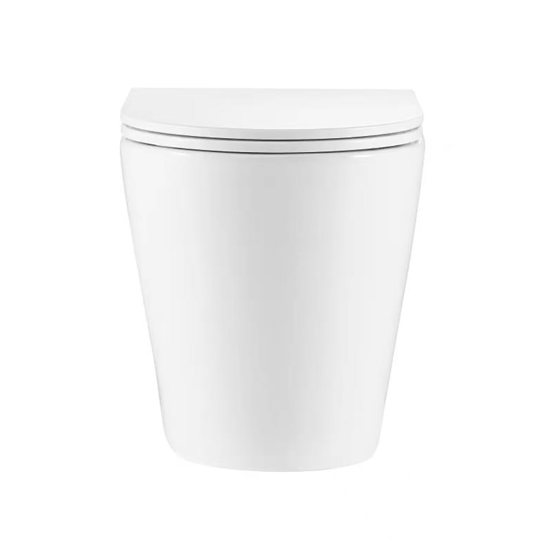 Ballina Rimless In Wall Toilet Suite with Round Brushed Gold Flushing Buttons